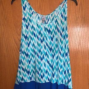 Blue and white blouse